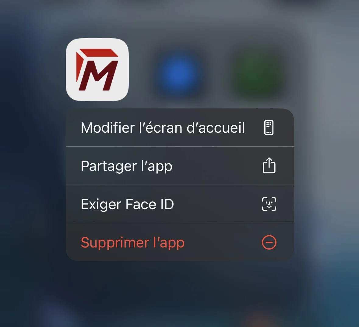 Protection appli Face ID