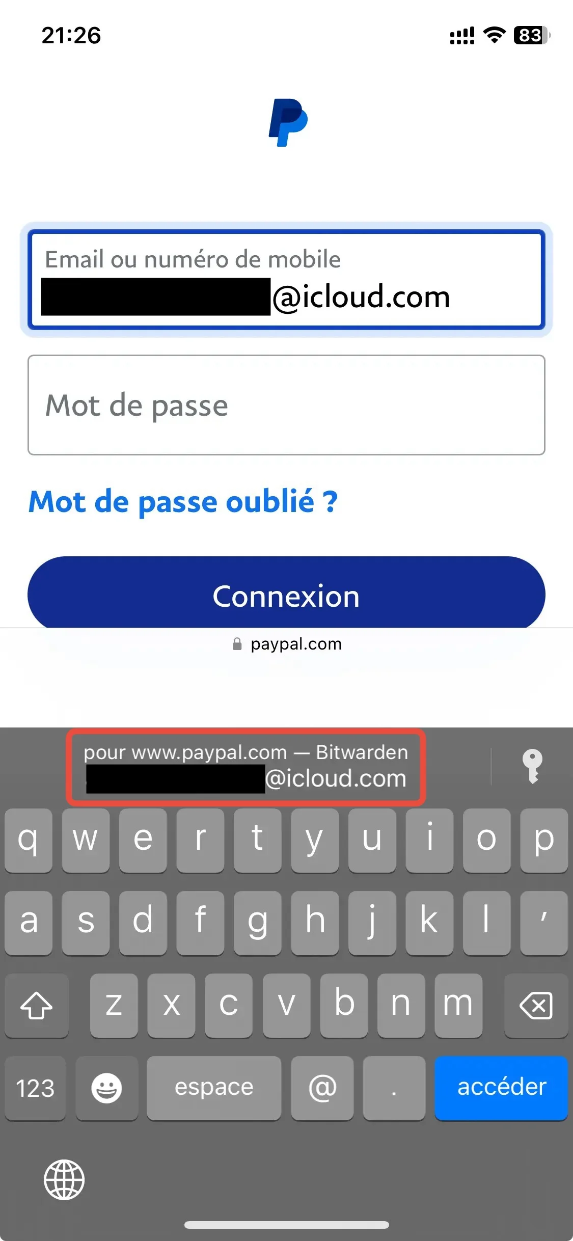 Mots de passe Bitwarden