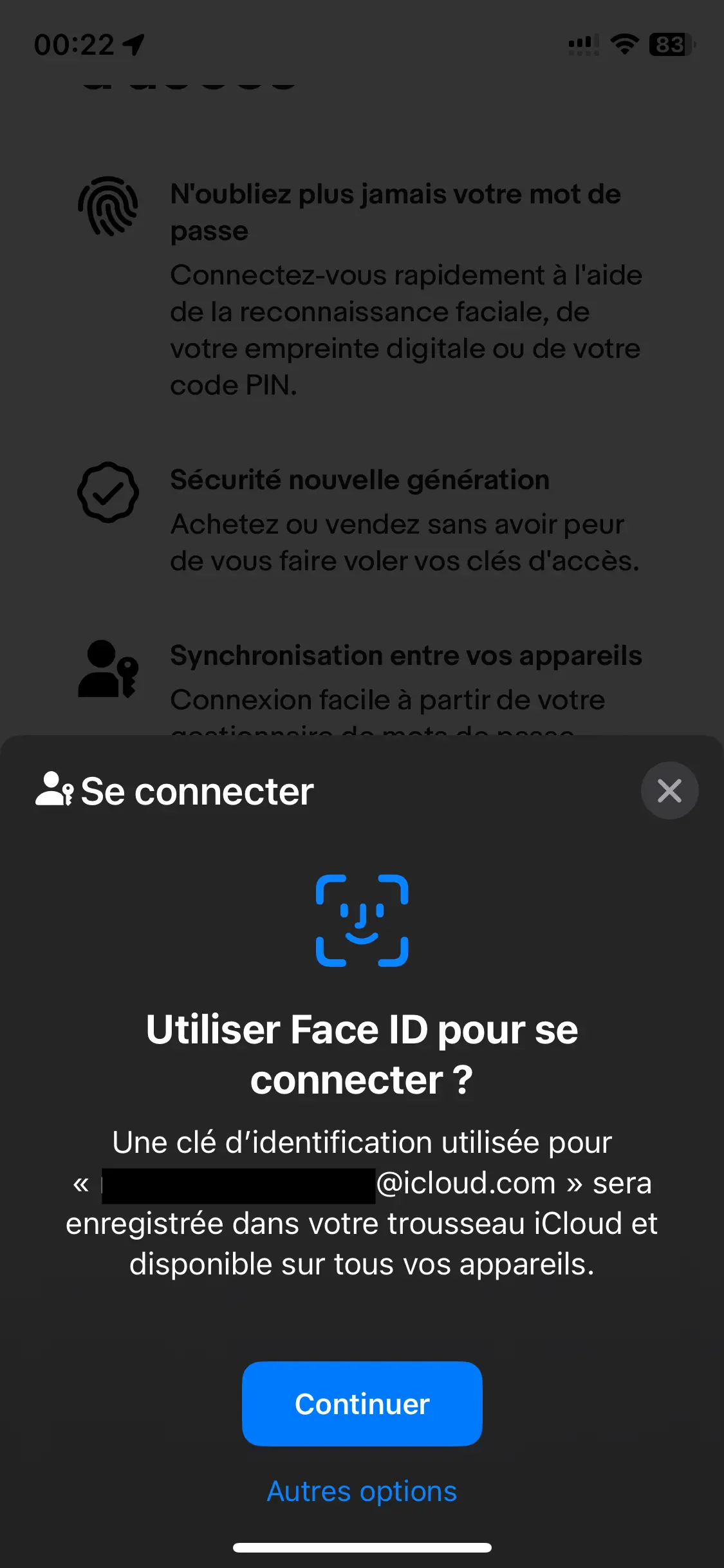 Clé numérique ou Passkey