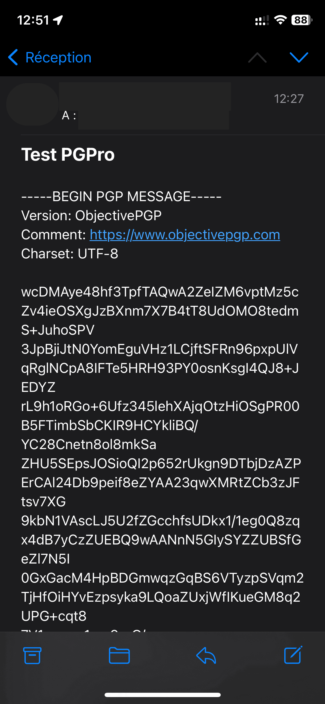 Réception Email PGP
