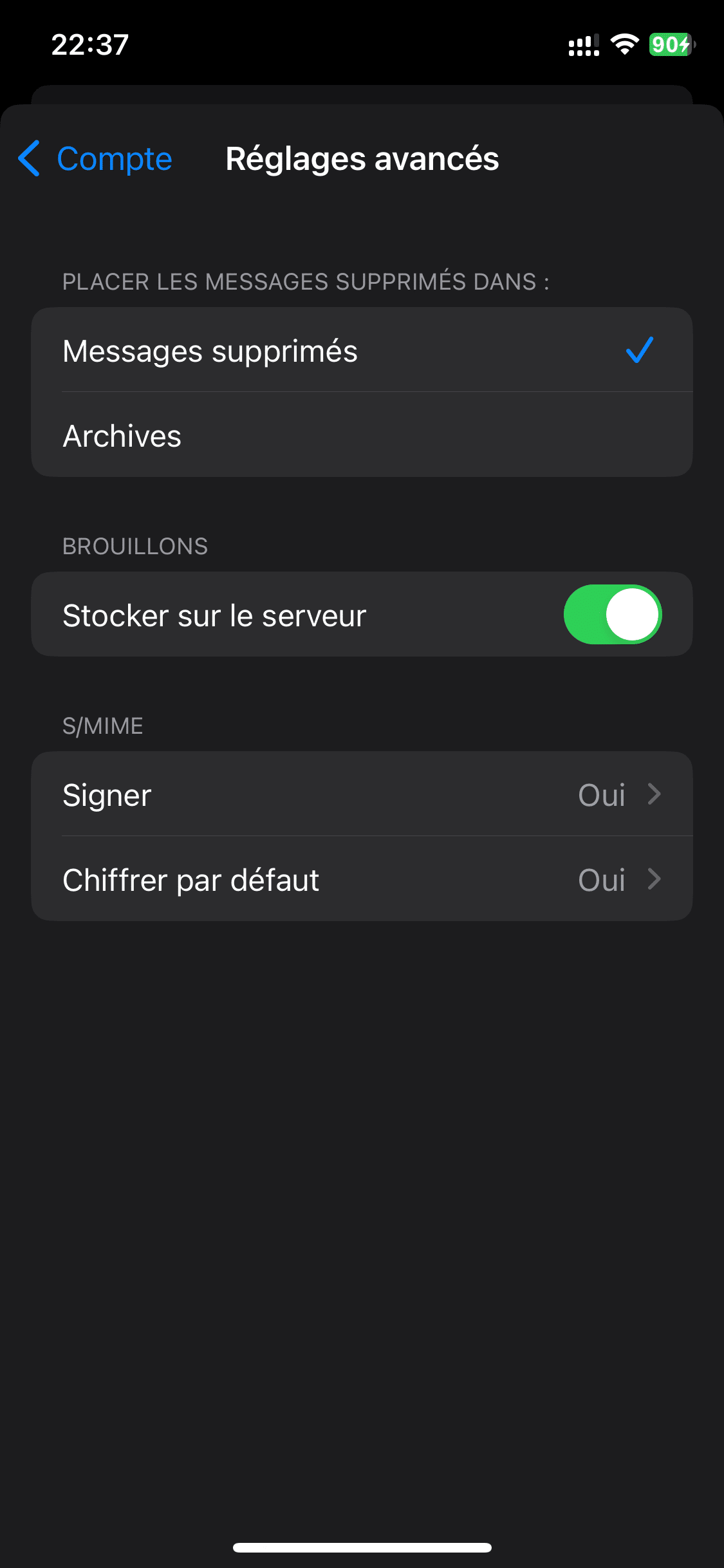 Mise en oeuvre chiffrement SMIME